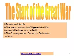 1 The Start of the Great War