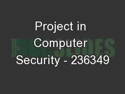 Project in Computer Security - 236349