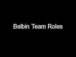 Belbin Team Roles