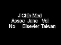 J Chin Med Assoc  June   Vol   No     Elsevier Taiwan