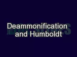 Deammonification and Humboldt