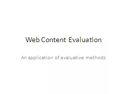 Web Content Evaluation