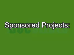 Sponsored Projects: