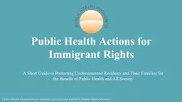 Public Health Actions for Immigrant Rights