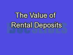 The Value of Rental Deposits