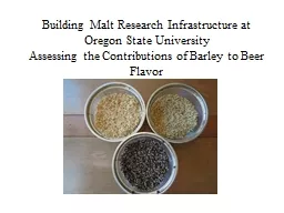 Building Malt Research Infrastructure at