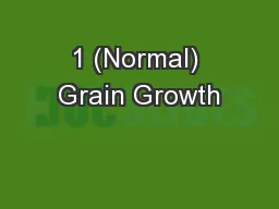 1 (Normal) Grain Growth