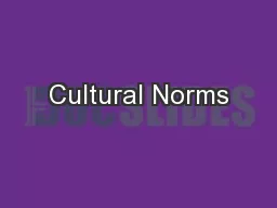 Cultural Norms