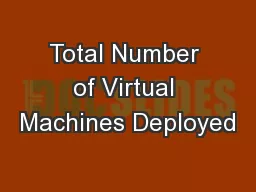 Total Number of Virtual Machines Deployed