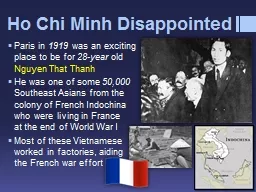 Ho Chi Minh Disappointed