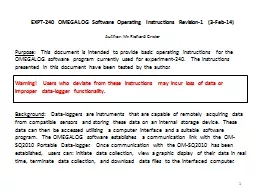 EXPT-240 OMEGALOG Software Operating Instructions