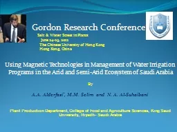 Using Magnetic Technologies in Management of Water Irrigati