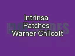 Intrinsa Patches Warner Chilcott