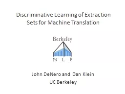 Discriminative Learning of Extraction Sets for Machine Tran