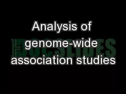 Analysis of genome-wide association studies