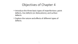 1 Objectives of Chapter 4
