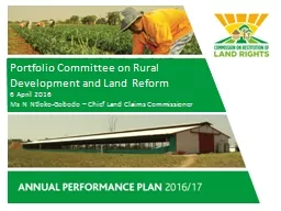 Portfolio Committee on Rural Development and Land Reform