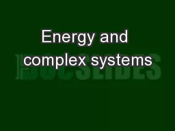 Energy and complex systems