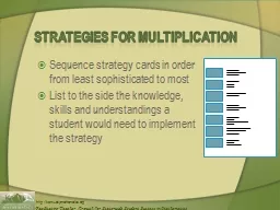 Strategies for Multiplication