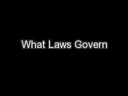 What Laws Govern