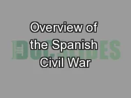 Overview of the Spanish Civil War