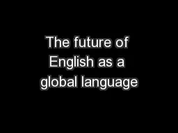 The future of English as a global language