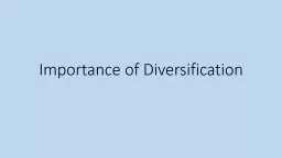 Importance of Diversification