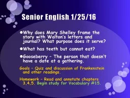 Senior English 1/25/16