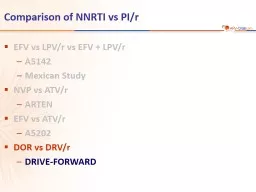 Comparison of NNRTI vs PI/r