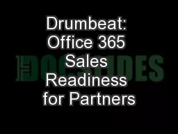Drumbeat: Office 365 Sales Readiness for Partners