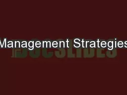 Management Strategies