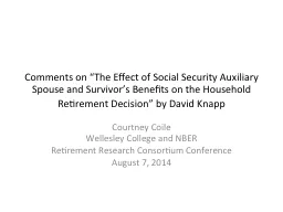 Comments on “The Effect of Social Security Auxiliary Spou