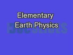 Elementary Earth Physics