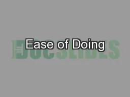 Ease of Doing