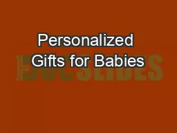 Personalized Gifts for Babies