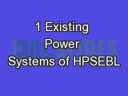 1 Existing Power Systems of HPSEBL