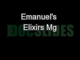 Emanuel's Elixirs Mg