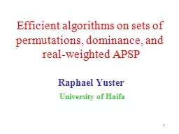 1 Efficient algorithms on sets of permutations, dominance,