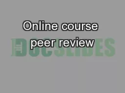 Online course peer review
