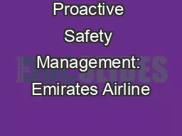 Proactive Safety Management: Emirates Airline