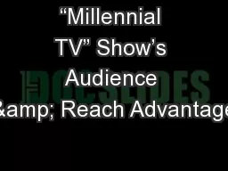 “Millennial TV” Show’s Audience & Reach Advantage