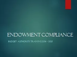 Endowment Compliance