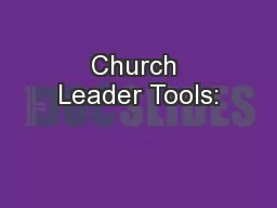 Church Leader Tools: