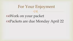 Work on your packet