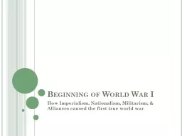Beginning of World War I