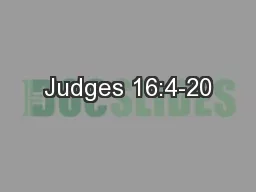Judges 16:4-20