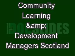 Community Learning & Development Managers Scotland