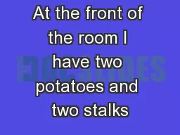 At the front of the room I have two potatoes and two stalks