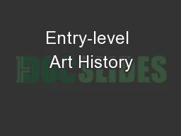 Entry-level Art History