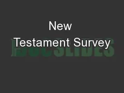 New Testament Survey